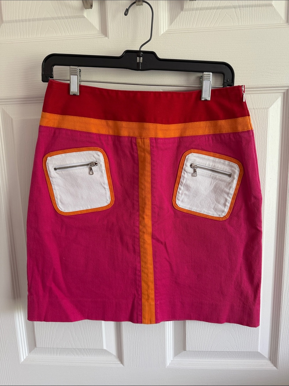 Ectetera color block denim skirt